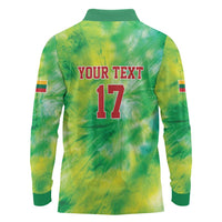 Custom Lithuania Basketball Long Sleeve Polo Shirt Retro Style Version 1992