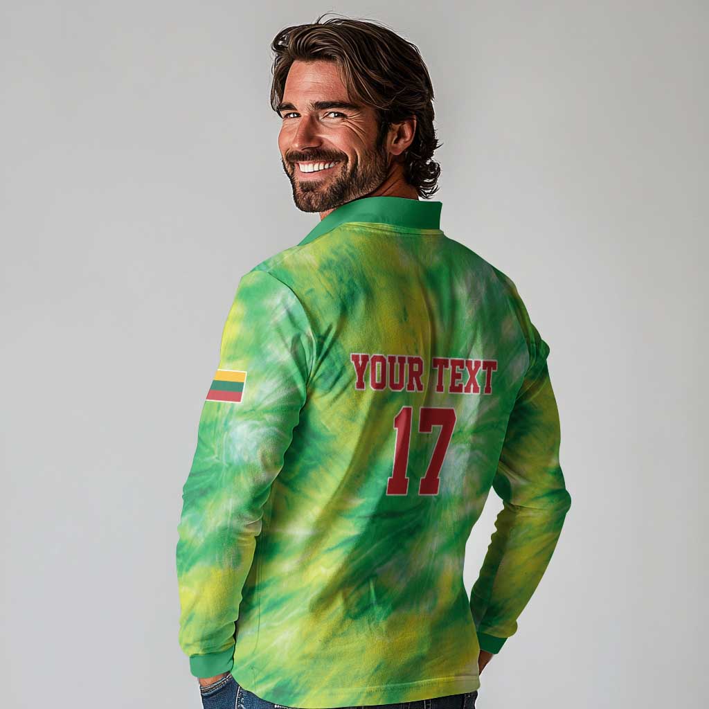 Custom Lithuania Basketball Long Sleeve Polo Shirt Retro Style Version 1992