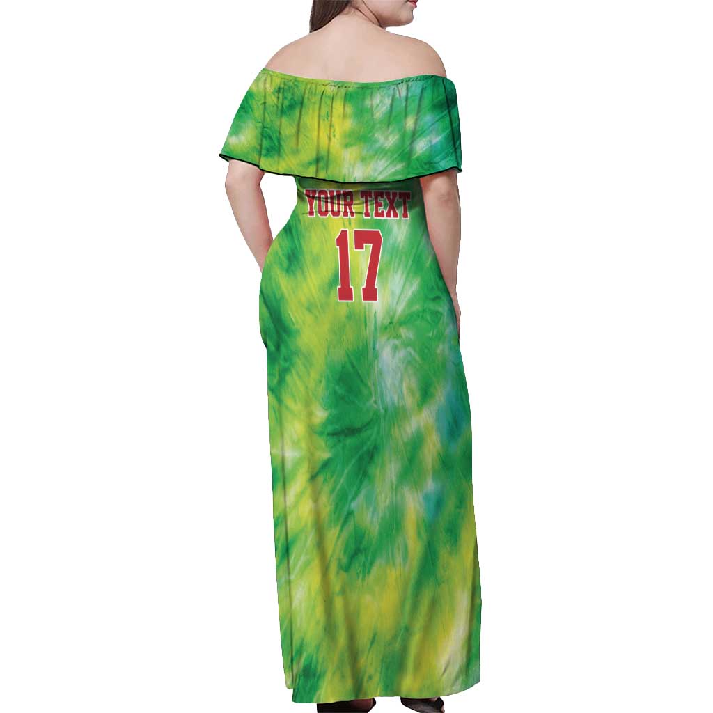 Custom Lithuania Basketball Off Shoulder Maxi Dress Retro Style Version 1992