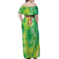 Custom Lithuania Basketball Off Shoulder Maxi Dress Retro Style Version 1992