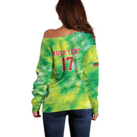 Custom Lithuania Basketball Off Shoulder Sweater Retro Style Version 1992
