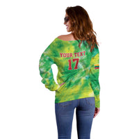 Custom Lithuania Basketball Off Shoulder Sweater Retro Style Version 1992