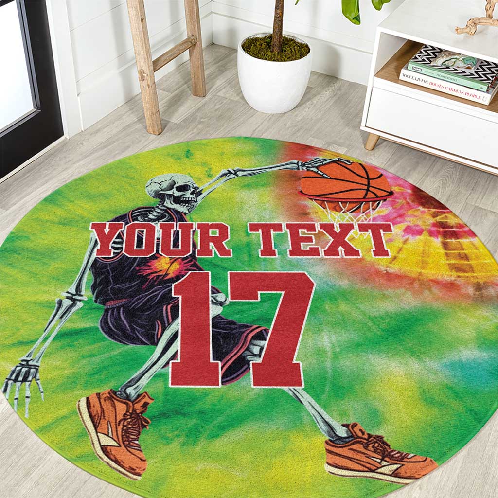 Custom Lithuania Basketball Round Carpet Retro Style Version 1992