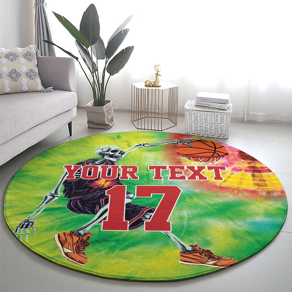 Custom Lithuania Basketball Round Carpet Retro Style Version 1992