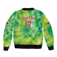 Custom Lithuania Basketball Sleeve Zip Bomber Jacket Retro Style Version 1992