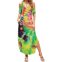 Custom Lithuania Basketball Summer Maxi Dress Retro Style Version 1992