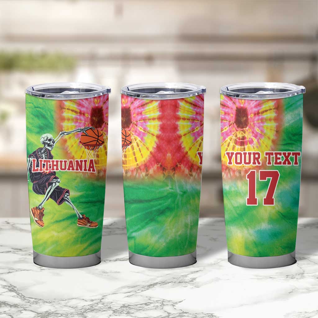 Custom Lithuania Basketball Tumbler Cup Retro Style Version 1992