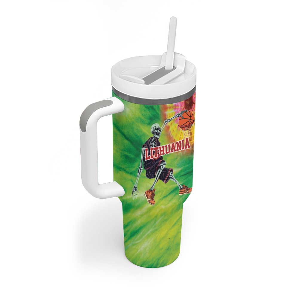 Custom Lithuania Basketball Tumbler With Handle Retro Style Version 1992
