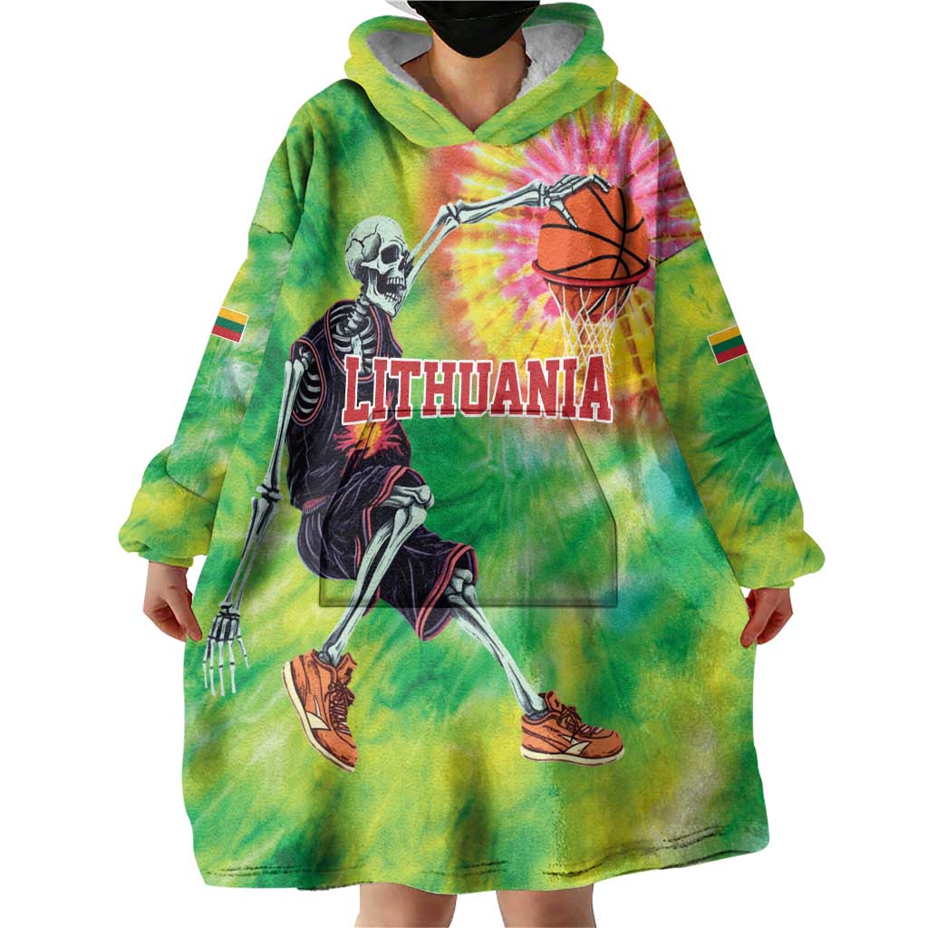 Custom Lithuania Basketball Wearable Blanket Hoodie Retro Style Version 1992