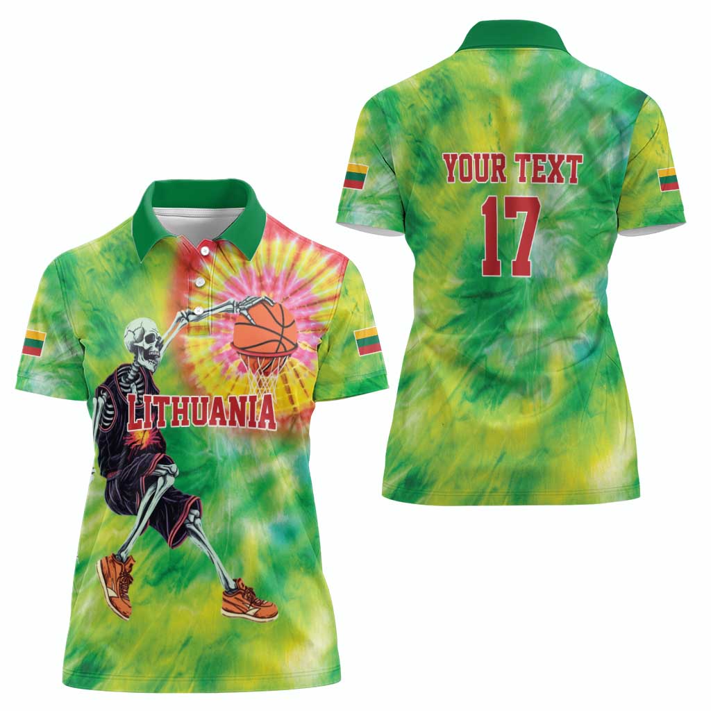Custom Lithuania Basketball Women Polo Shirt Retro Style Version 1992