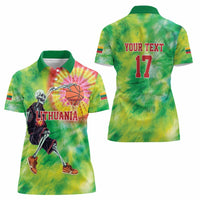 Custom Lithuania Basketball Women Polo Shirt Retro Style Version 1992