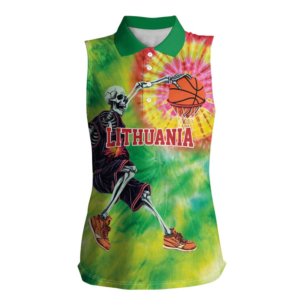 Custom Lithuania Basketball Women Sleeveless Polo Shirt Retro Style Version 1992