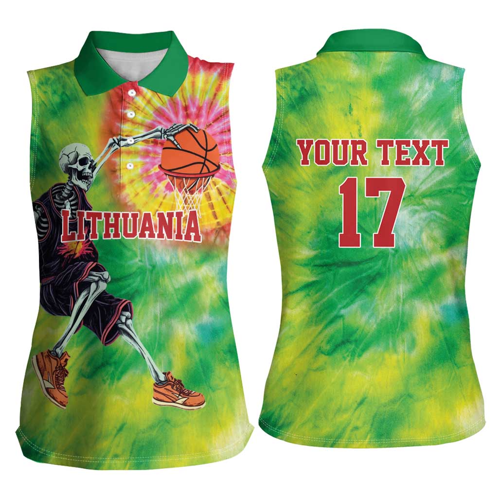Custom Lithuania Basketball Women Sleeveless Polo Shirt Retro Style Version 1992
