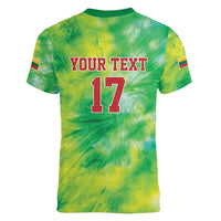 Custom Lithuania Basketball Women V-Neck T-Shirt Retro Style Version 1992