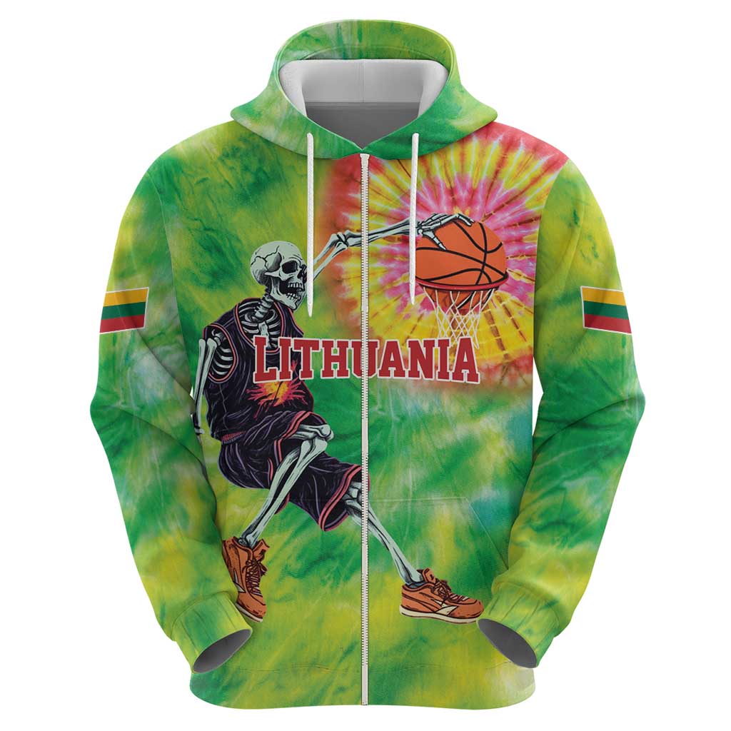 Custom Lithuania Basketball Zip Hoodie Retro Style Version 1992