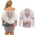 Romania Happy Martisor Day 1 March Couples Matching Off Shoulder Short Dress and Long Sleeve Button Shirt Martenitsa and Peony Romanian Traditional Pattern