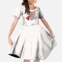 Romania Happy Martisor Day 1 March Family Matching Long Sleeve Bodycon Dress and Hawaiian Shirt Martenitsa and Peony Romanian Traditional Pattern