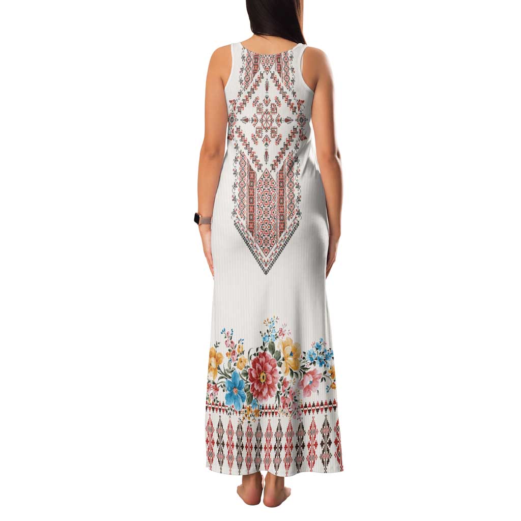 Romania Happy Martisor Day 1 March Family Matching Tank Maxi Dress and Hawaiian Shirt Martenitsa and Peony Romanian Traditional Pattern