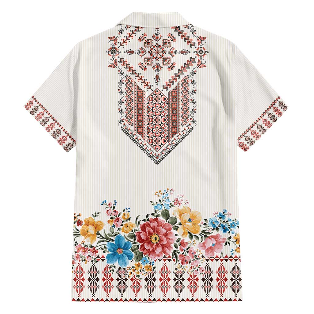 Romania Happy Martisor Day 1 March Hawaiian Shirt Martenitsa and Peony Romanian Traditional Pattern