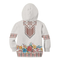 Romania Happy Martisor Day 1 March Kid Hoodie Martenitsa and Peony Romanian Traditional Pattern