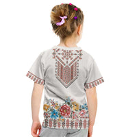 Romania Happy Martisor Day 1 March Kid T Shirt Martenitsa and Peony Romanian Traditional Pattern
