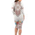 Romania Happy Martisor Day 1 March Long Sleeve Bodycon Dress Martenitsa and Peony Romanian Traditional Pattern