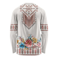 Romania Happy Martisor Day 1 March Long Sleeve Shirt Martenitsa and Peony Romanian Traditional Pattern