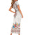 Romania Happy Martisor Day 1 March Short Sleeve Bodycon Dress Martenitsa and Peony Romanian Traditional Pattern
