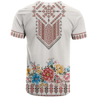 Romania Happy Martisor Day 1 March T Shirt Martenitsa and Peony Romanian Traditional Pattern