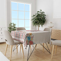 Romania Happy Martisor Day 1 March Tablecloth Martenitsa and Peony Romanian Traditional Pattern