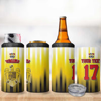 Custom Romania Football Go Champions 4 in 1 Can Cooler Tumbler Sporty Style with Romanian Traditional Patern