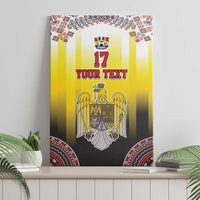 Custom Romania Football Go Champions Canvas Wall Art Romanian Traditional Patern
