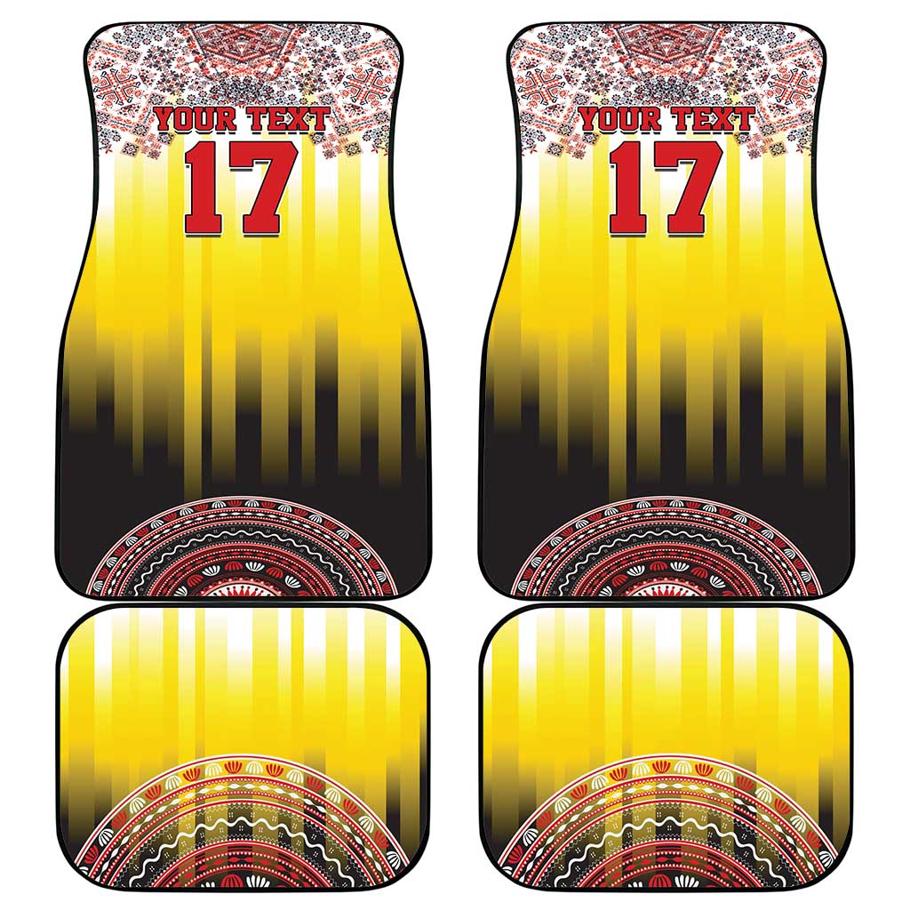 Custom Romania Football Go Champions Car Mats Romanian Traditional Patern