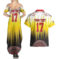Custom Romania Football Go Champions Couples Matching Summer Maxi Dress and Hawaiian Shirt Romanian Traditional Patern