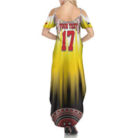 Custom Romania Football Go Champions Family Matching Summer Maxi Dress and Hawaiian Shirt Romanian Traditional Patern