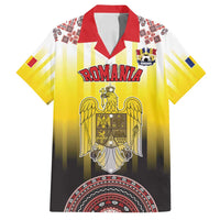 Custom Romania Football Go Champions Family Matching Tank Maxi Dress and Hawaiian Shirt Romanian Traditional Patern