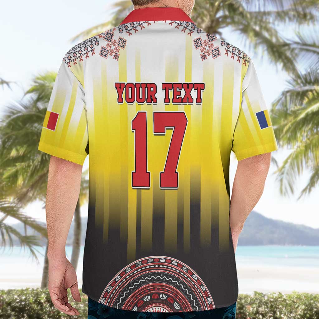 Custom Romania Football Go Champions Hawaiian Shirt Romanian Traditional Patern