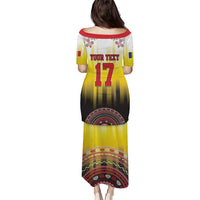 Custom Romania Football Go Champions Puletasi Romanian Traditional Patern
