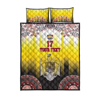 Custom Romania Football Go Champions Quilt Bed Set Romanian Traditional Patern