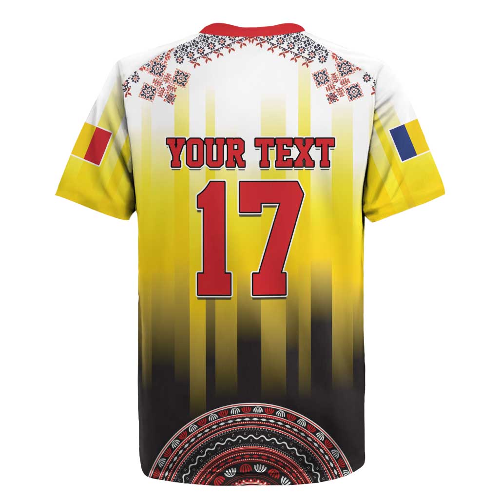 Custom Romania Football Go Champions Rugby Jersey Romanian Traditional Patern