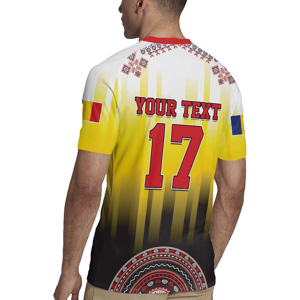Custom Romania Football Go Champions Rugby Jersey Romanian Traditional Patern