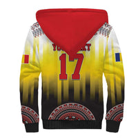 Custom Romania Football Go Champions Sherpa Hoodie Romanian Traditional Patern