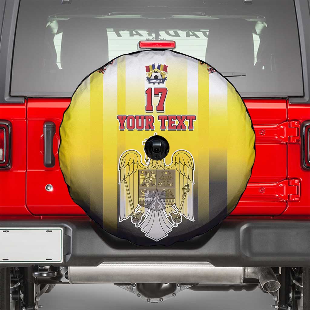 Custom Romania Football Go Champions Spare Tire Cover Romanian Traditional Patern