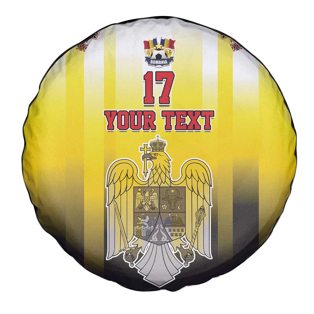 Custom Romania Football Go Champions Spare Tire Cover Romanian Traditional Patern