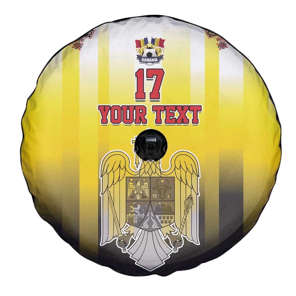 Custom Romania Football Go Champions Spare Tire Cover Romanian Traditional Patern