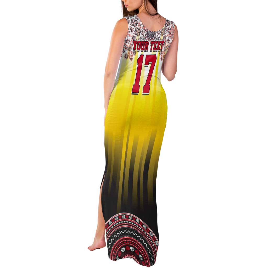 Custom Romania Football Go Champions Tank Maxi Dress Romanian Traditional Patern