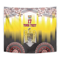 Custom Romania Football Go Champions Tapestry Romanian Traditional Patern