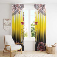 Custom Romania Football Go Champions Window Curtain Romanian Traditional Patern