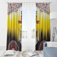 Custom Romania Football Go Champions Window Curtain Romanian Traditional Patern