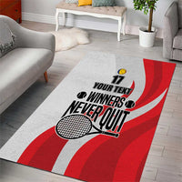 Custom Romania Tennis Winners Never Quit Area Rug Sporty Style